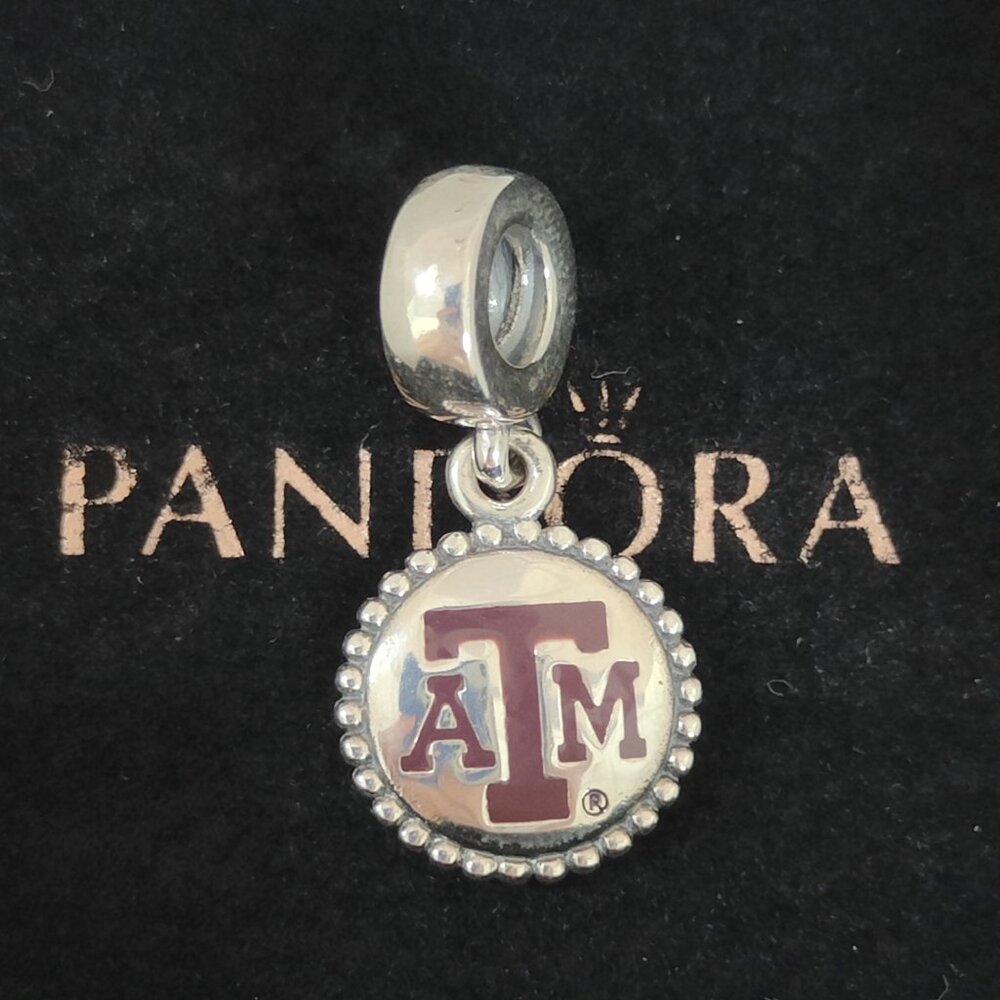 Pandora Silver Bracelet with Maroon Charm